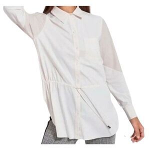 Lysse Elsie pink color block drawstring shirt size M